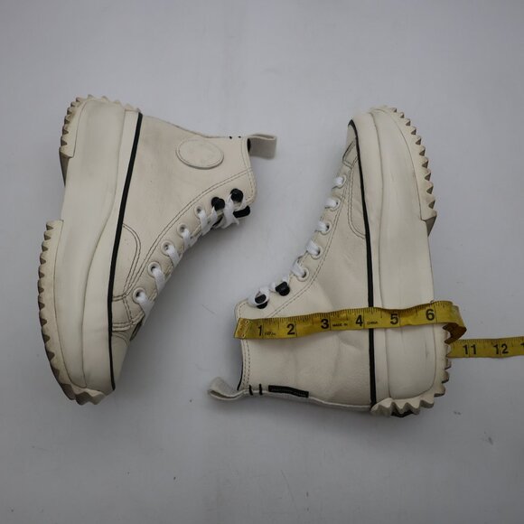Converse Run Star Hi Egret Women's 5.5 White Leather Water Repellent Sneakers - Picture 6 of 10
